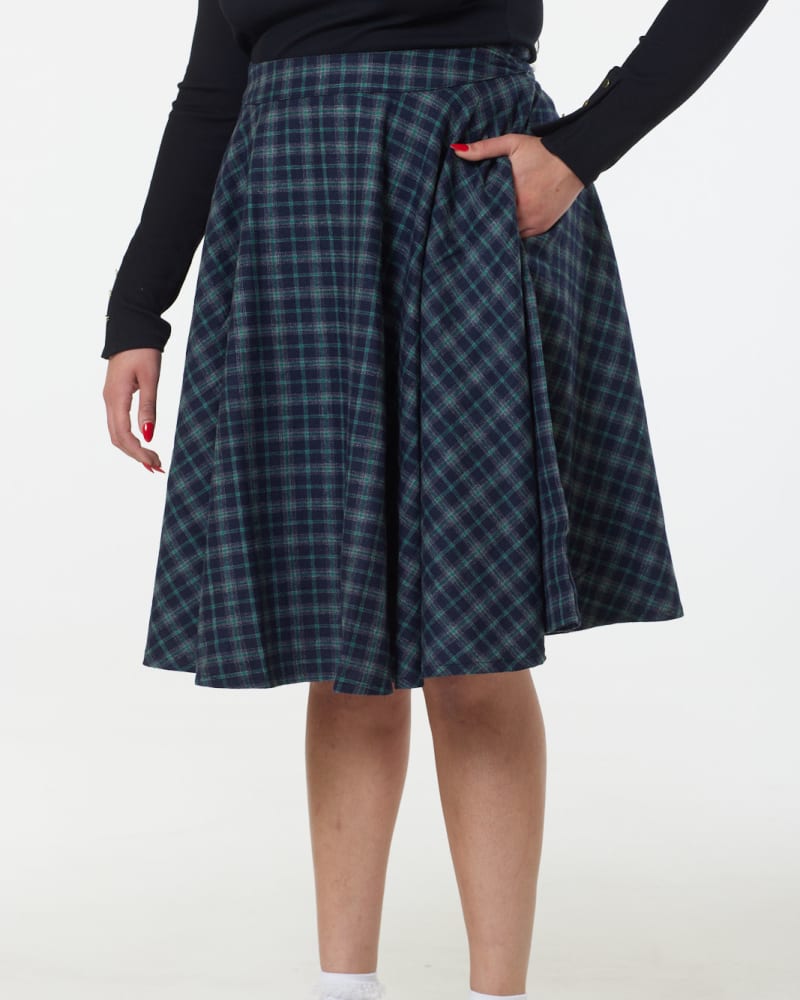 Sophie Skirt Blue Ink Check | Navy